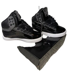 Pastry Pop Tart Glitter Black White High Top Sneakers Shoes Youth Kids‎